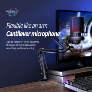 USB Condenser Gaming Microphone – RGB & Cardioid Pickup