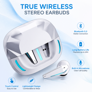 X16 Wireless Gaming Earbuds – Low Latency & 63H Battery